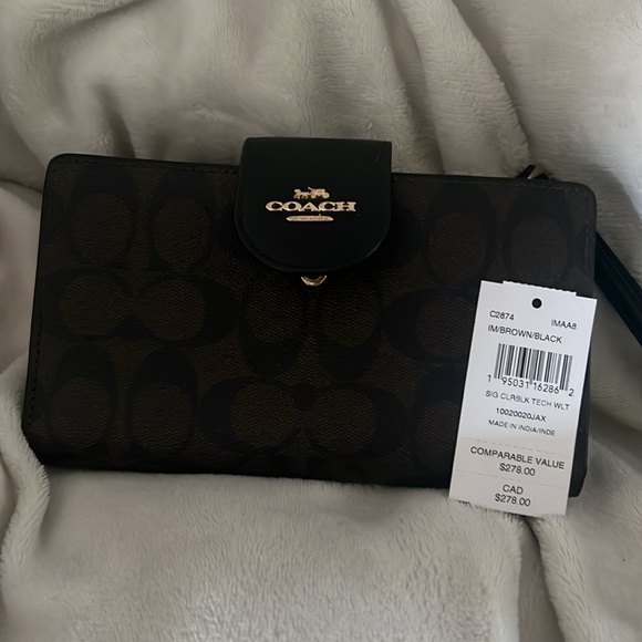 Coach Black Wallet with Monogram Pattern - Picture 3 of 5